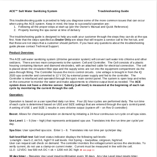 ACE Troubleshooting Guide
